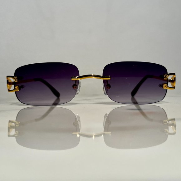 Bonano Venician Rimless Gold Frames Sunglasses Glasses Vintage Designer - Picture 2 of 6